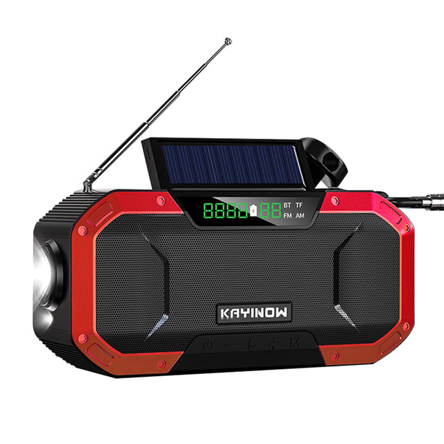 Portable Radio Survival Hand Crank AM FM SOS Emergency Radio Reading Lamp Flashlight Solar Charging 5000mAh Power Bank For Phone