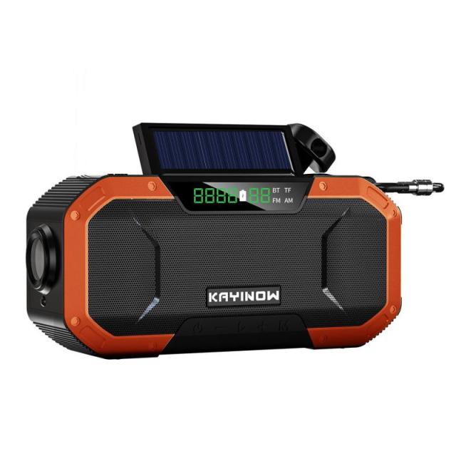 Portable Radio Survival Hand Crank AM FM SOS Emergency Radio Reading Lamp Flashlight Solar Charging 5000mAh Power Bank For Phone