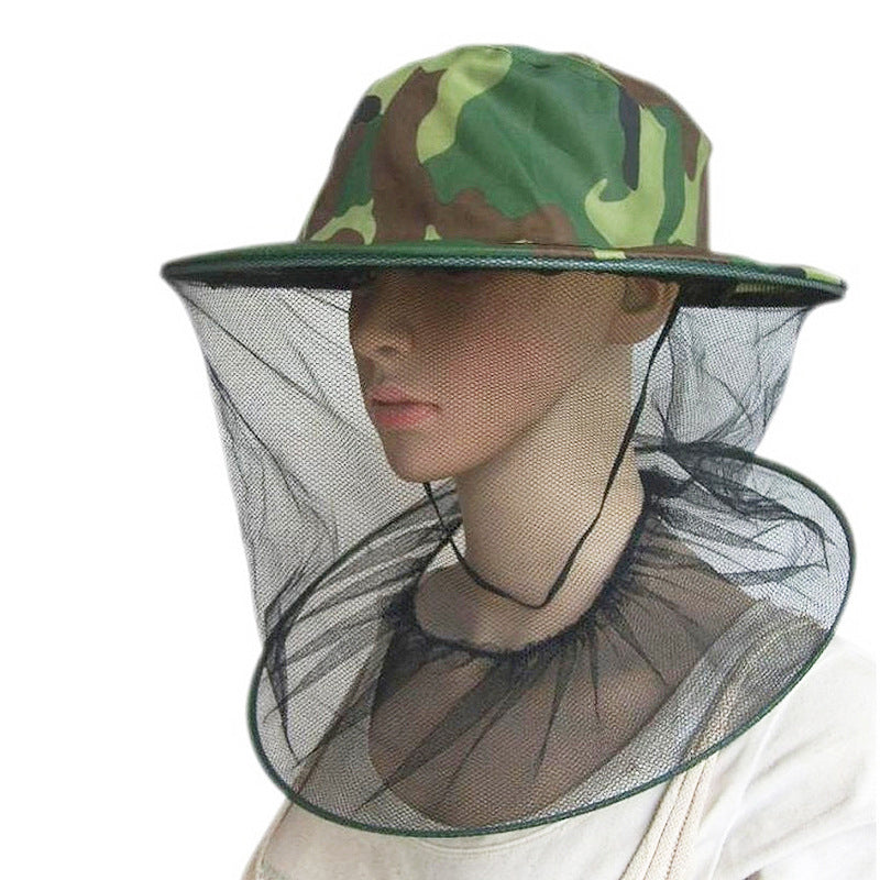 Mosquito Head Net Mesh Face Protector Cap Sun Fish Hat Fishing Clothings Outdoor Camping Men&#39;s Clothing Fishing Equipment