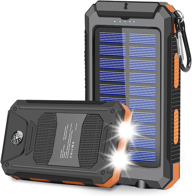 Waterproof Solar-Powered Flashlight & Compass