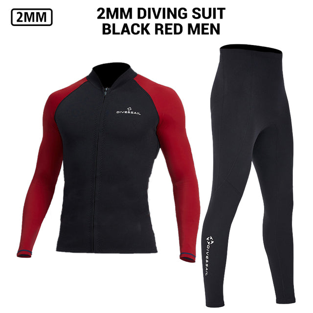 Neoprene 2MM Men Women Wetsuit Jacket Pants Scuba Diving Suit Surf Snorkeling Underwater Fishing Spearfishing Kitesurf Equipment