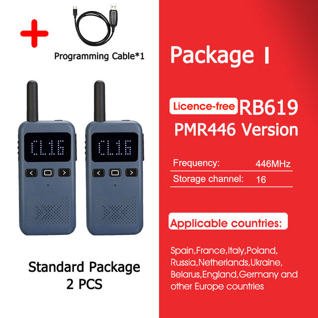 Walkie Talkie Mini Retevis USB Type C Phone RB619 PMR 446 Radio Walkie-Talkies 1 or 2 pcs Two-way Radio Portable radio PTT Hotel