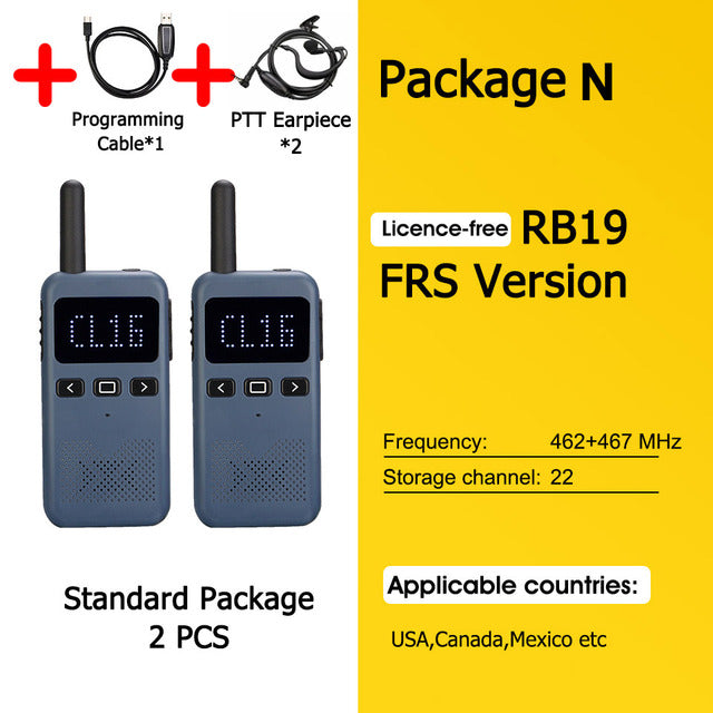 Walkie Talkie Mini Retevis USB Type C Phone RB619 PMR 446 Radio Walkie-Talkies 1 or 2 pcs Two-way Radio Portable radio PTT Hotel