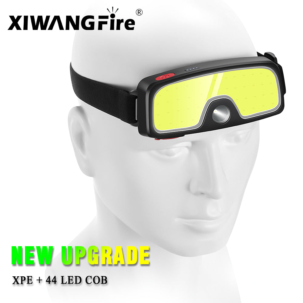 Xiwangfire COB+XPE LED Headlamp with Built-in Battery Headlight USB Rechargeable Lantern Dual Light Source Adjustment 2022 New