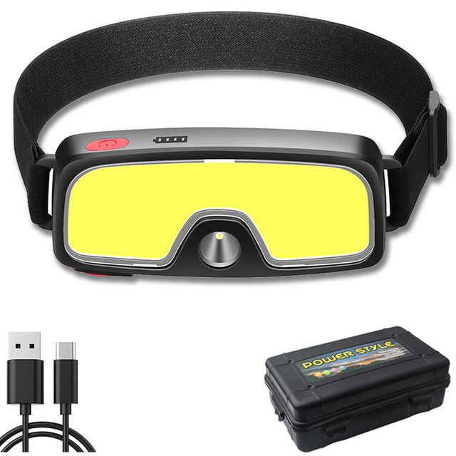 Xiwangfire COB+XPE LED Headlamp with Built-in Battery Headlight USB Rechargeable Lantern Dual Light Source Adjustment 2022 New