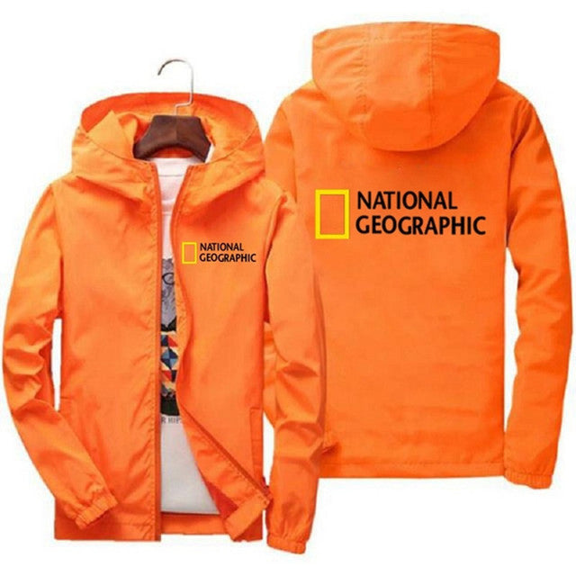 National Geographic Jacket Men&#39;s Survey Explorer Top Jacket Men&#39;s Fashion Outdoor Clothing Funny Windbreaker Hoodie