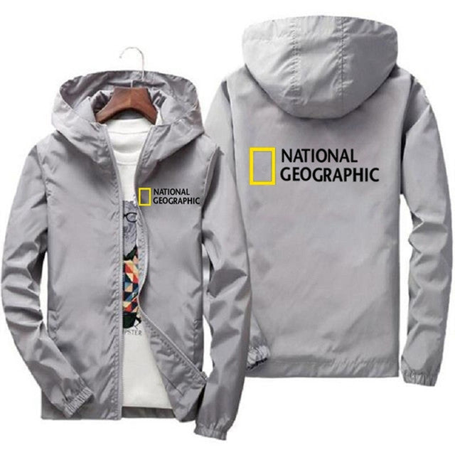 National Geographic Jacket Men&#39;s Survey Explorer Top Jacket Men&#39;s Fashion Outdoor Clothing Funny Windbreaker Hoodie