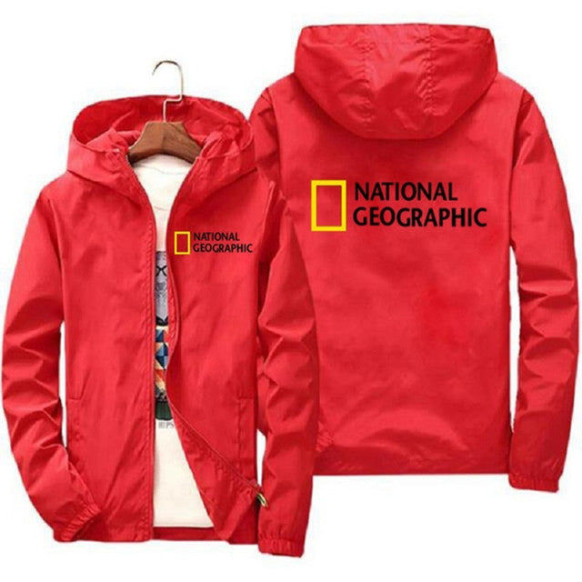 National Geographic Jacket Men&#39;s Survey Explorer Top Jacket Men&#39;s Fashion Outdoor Clothing Funny Windbreaker Hoodie