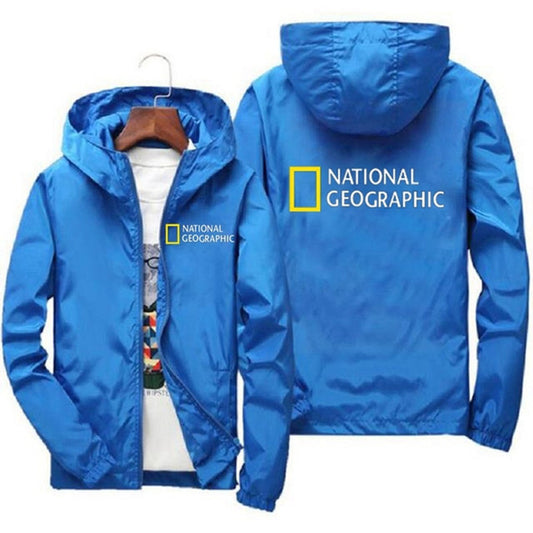 National Geographic Jacket Men&#39;s Survey Explorer Top Jacket Men&#39;s Fashion Outdoor Clothing Funny Windbreaker Hoodie