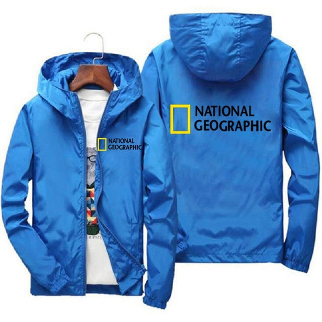 National Geographic Jacket Men&#39;s Survey Explorer Top Jacket Men&#39;s Fashion Outdoor Clothing Funny Windbreaker Hoodie