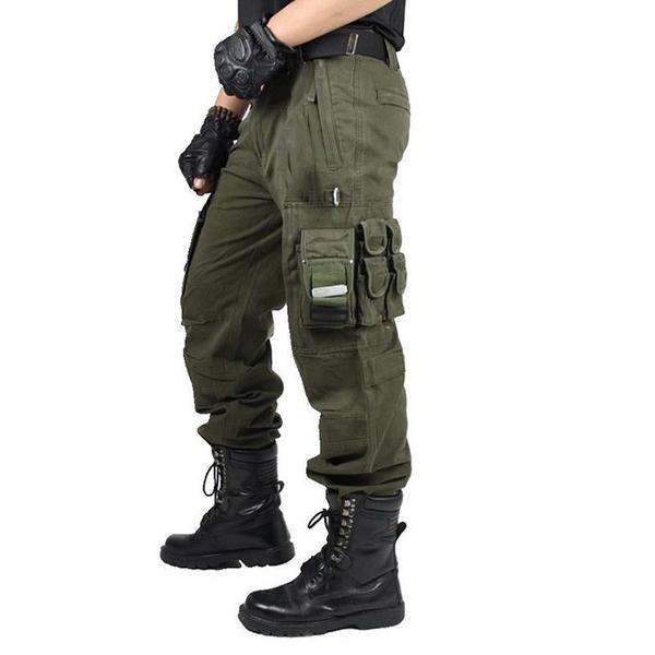 pockets tactical pants black men&#39;s pants, Military Fashion Cotton Tactical Men&#39;s Pants  Cargo Pants  Mens Clothing  Military