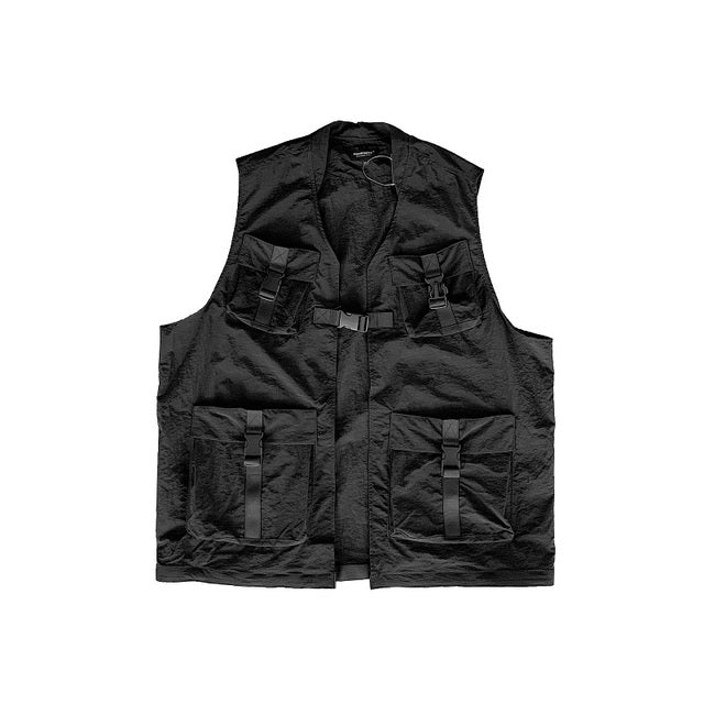 Vests Men Tactic Jackets Multi-pockets Sleeveless Coats Casual Streetwear Cargo Ins Summer Trendy Loose Plus Size 3XL Harajuku