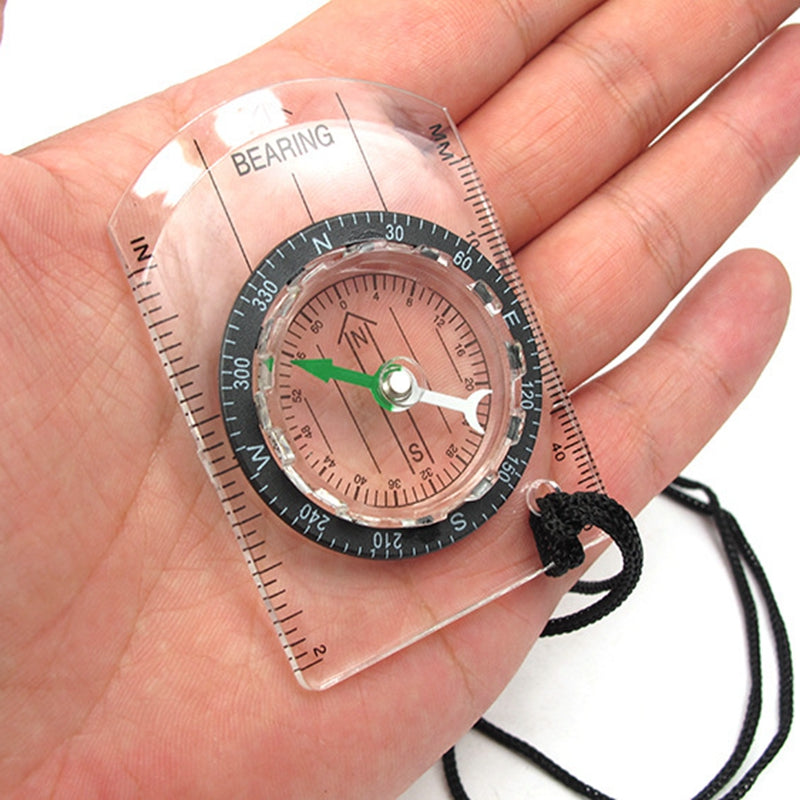 Outdoor Camping Hiking Transparent Plastic Compass Compass Proportional Footprint Travel Military Compass Tools travel kits