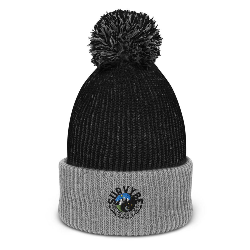 The SurVybe Essential Survival Beanie with Pom-Pom for Emergency Tinder